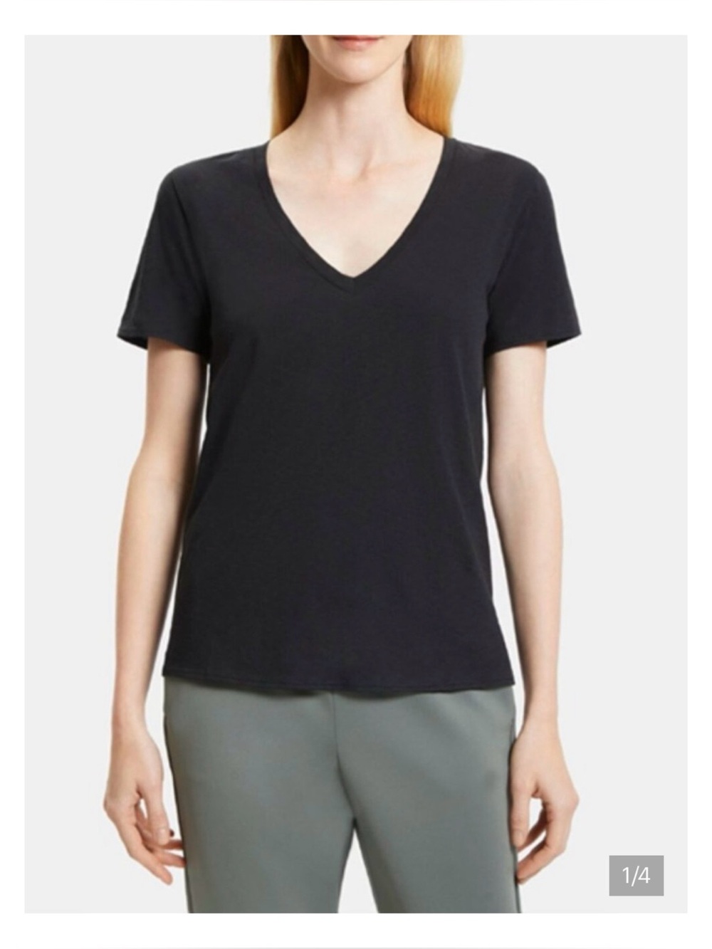 NWT Theory Dayne Black Tee In Atmos Light Size Small